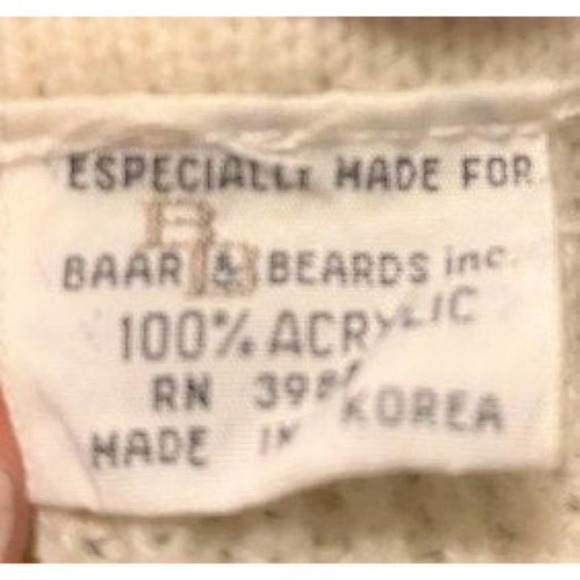 vintage '80s cream Baard & Beards sweater vest - Picture 5 of 5